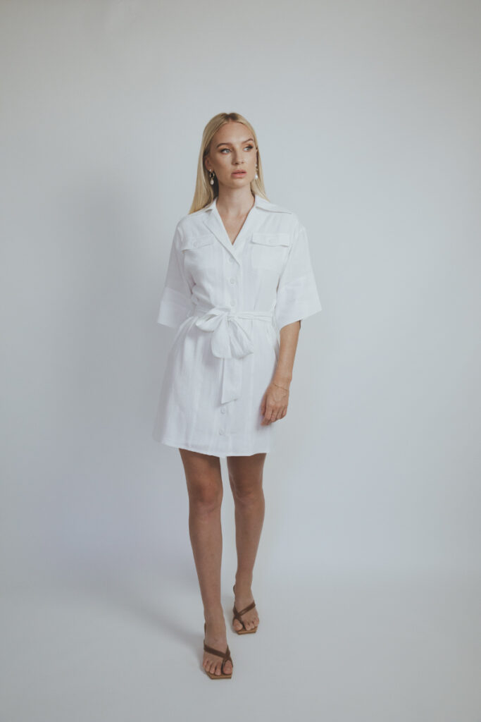 Felicia Shirt Dress - White