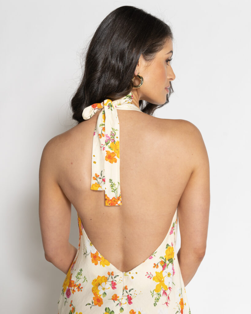 Kahlee Midi Dress - Yellow Floral