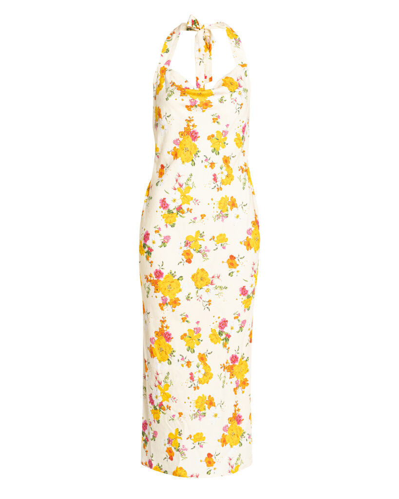Kahlee Midi Dress - Yellow Floral