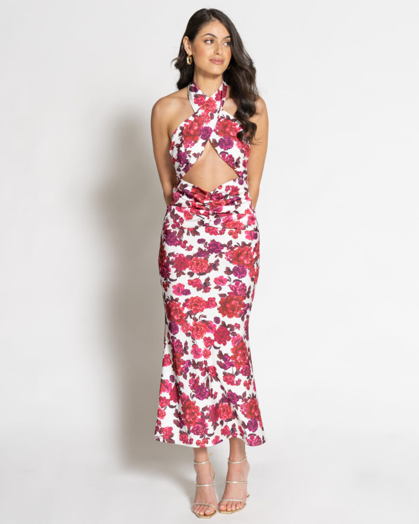 Georgia Midi Dress - Pink Floral