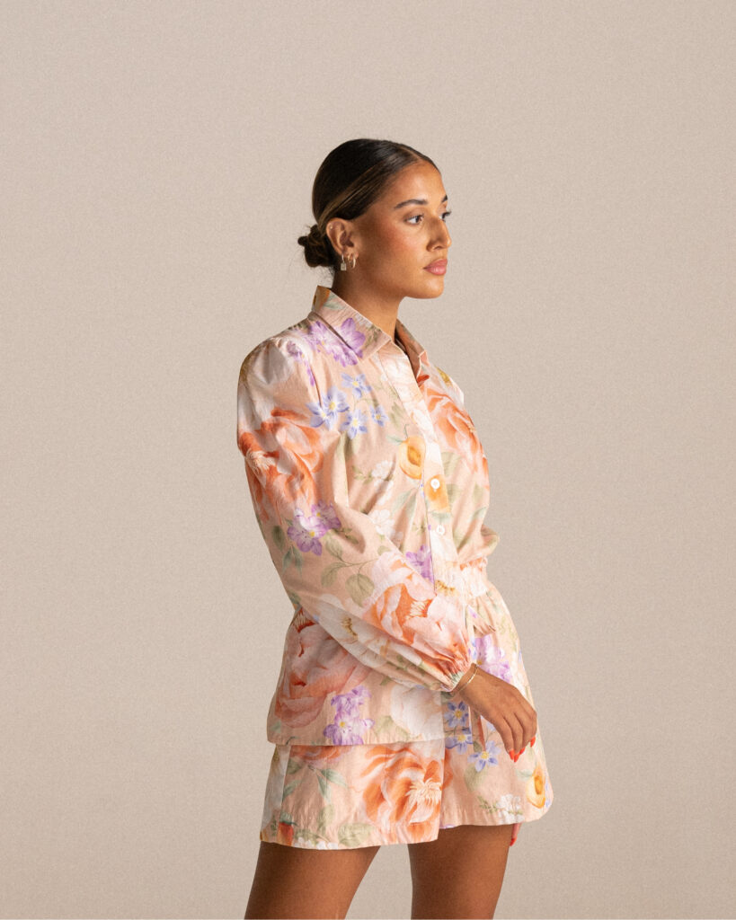 Bianca Shirt - Peachy Floral