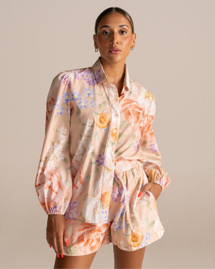 Bianca Shirt - Peachy Floral