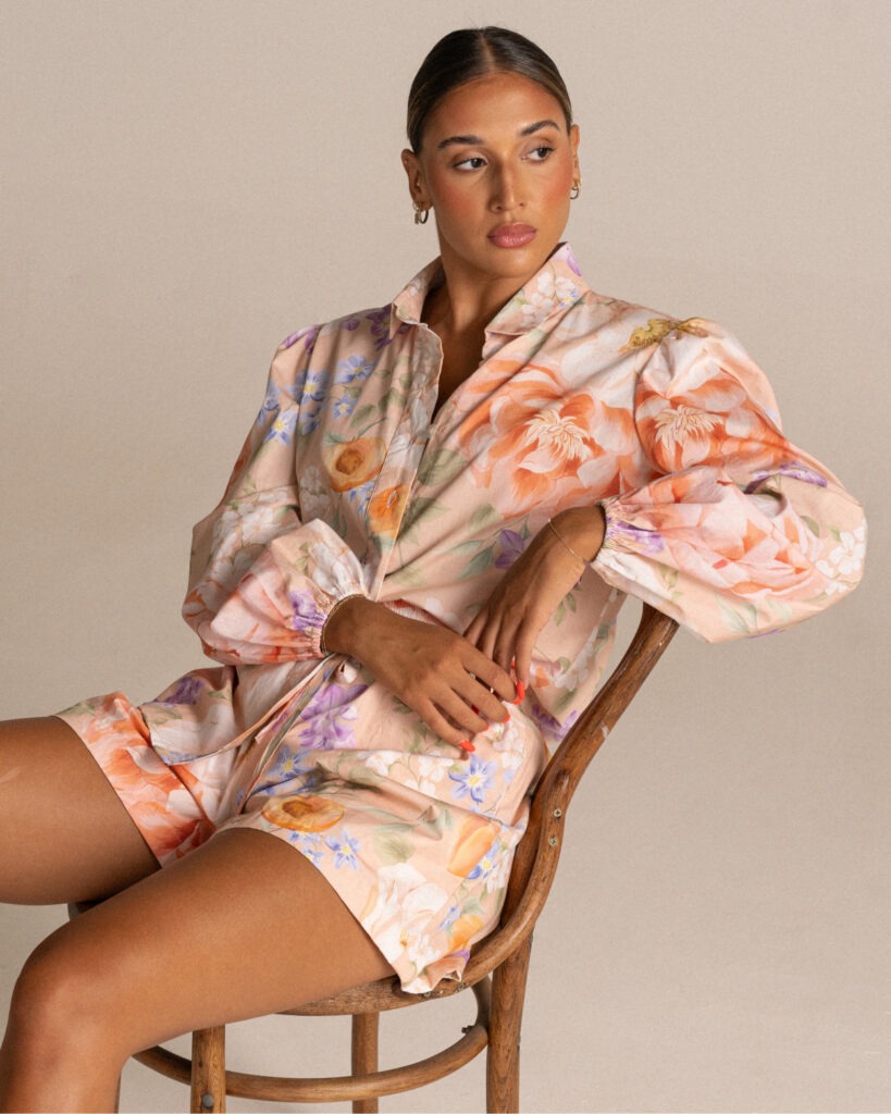Chiara Shorts - Peachy Floral